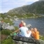 Pause pres du lac d'Alnes.